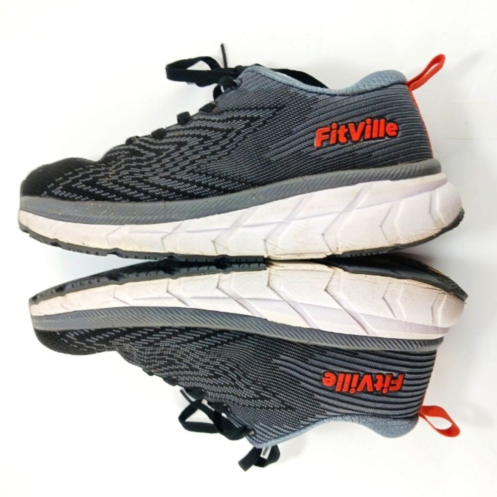 FitVille Ergonomic Wide Fit Walking Sneaker Shoe Mens 8.5W. Grey/Black Stability - Picture 8 of 14